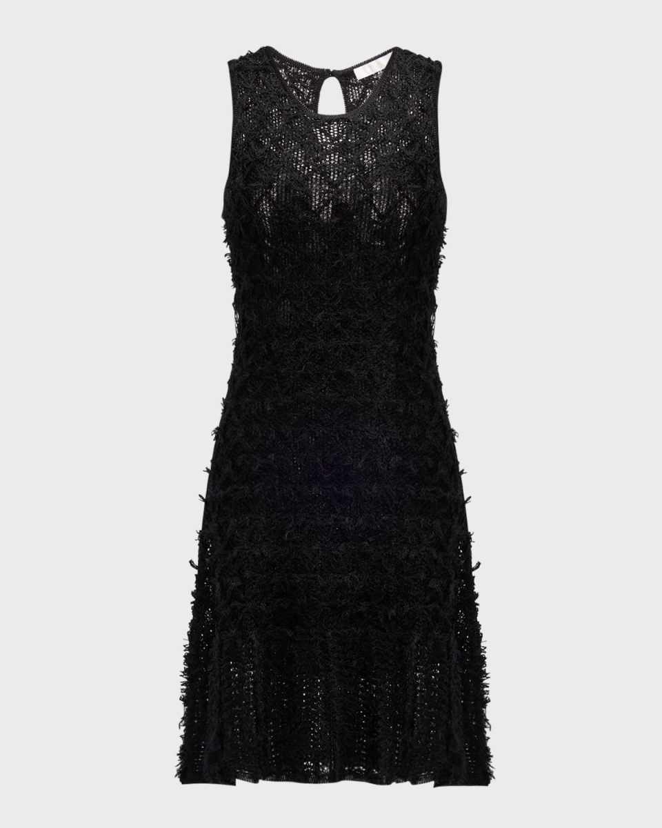 Tweed Lace Knit Mini Dress