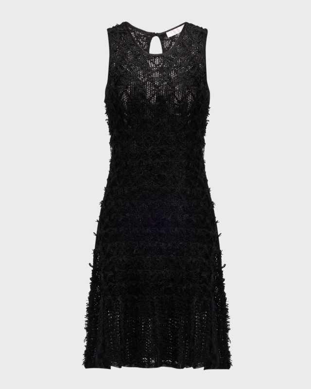 Tweed Lace Knit Mini Dress