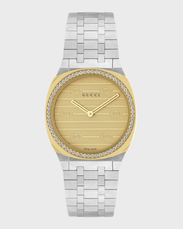 30mm 25H Two-Tone Diamond Bracelet Watch