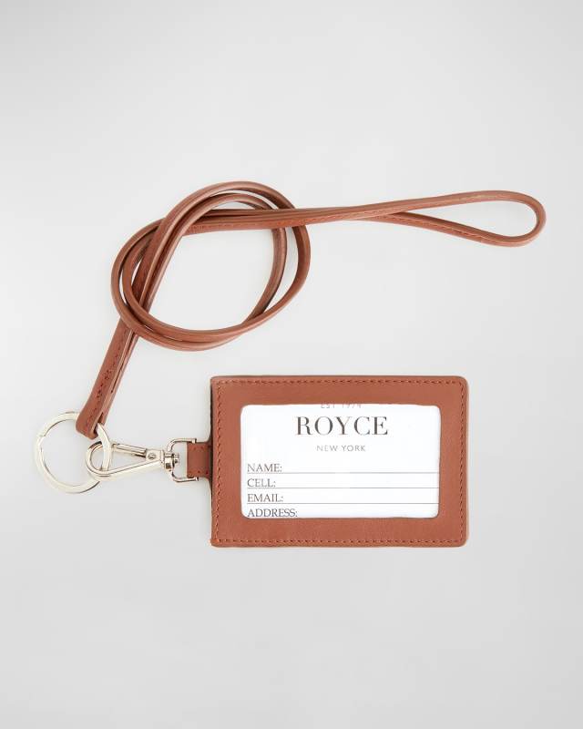 Personalized Leather Lanyard Id Holder
