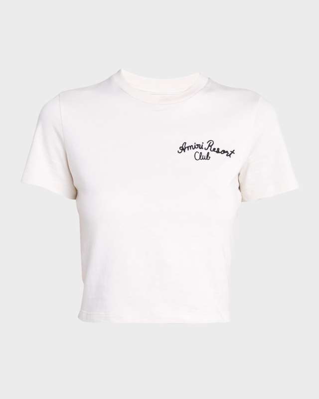 Amiri Spirit Embroidered Crop Baby T-Shirt