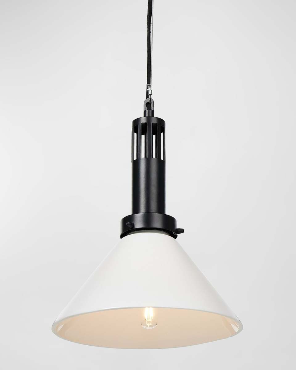 Aldis 13" Pendant Light, Black/White