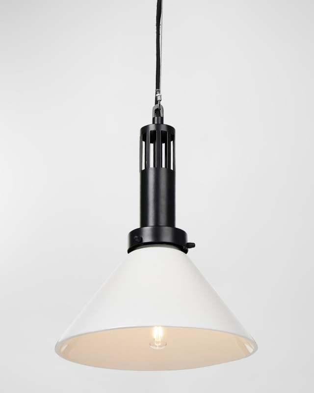 Aldis 13" Pendant Light, Black/White