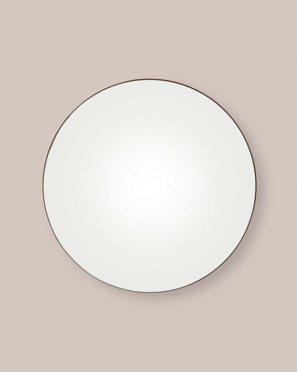 Small Frameless Antiqued Brass Mirror