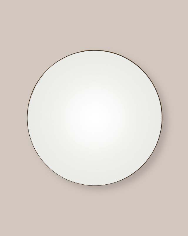 Small Frameless Antiqued Brass Mirror