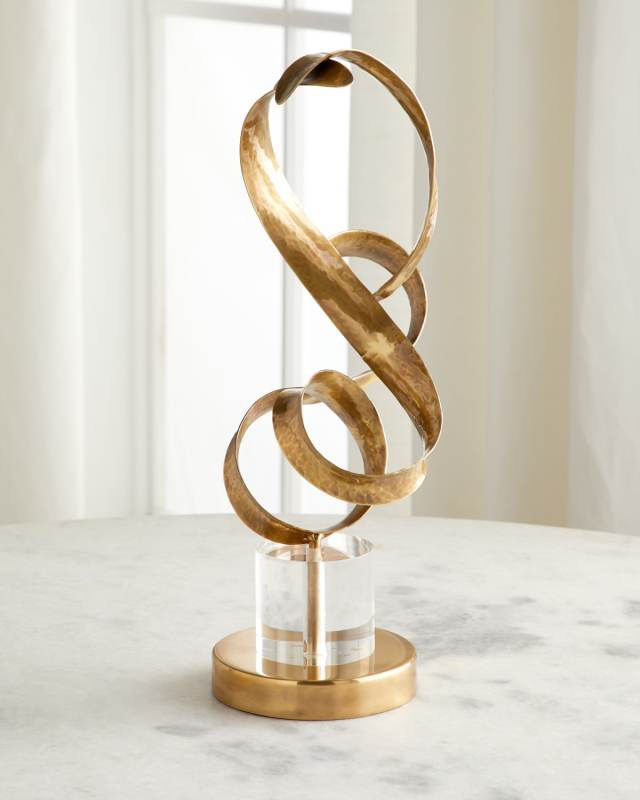 Antiqued Brass Sculptural Ribbons II