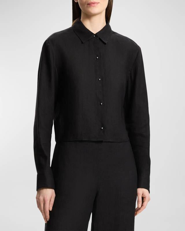 Drape Hemp Tapered Crop Shirt