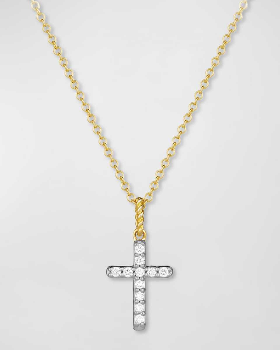 Cable Collectibles Cross Necklace with Diamonds in Gold on Cha