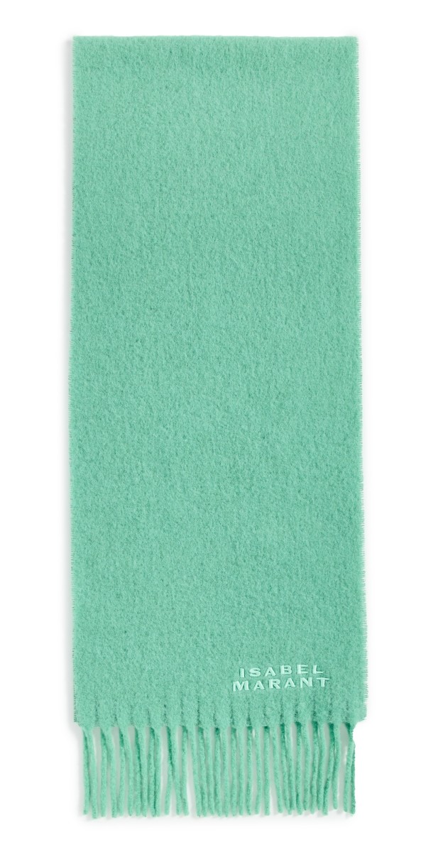Isabel Marant Firny Fuzzy Alpaca Scarf Mint Green