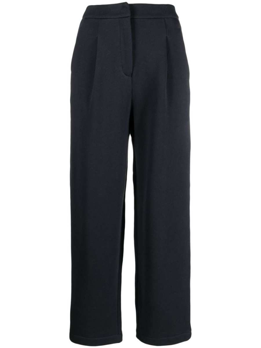 logo-embroidered cotton trousers