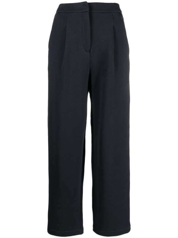 logo-embroidered cotton trousers