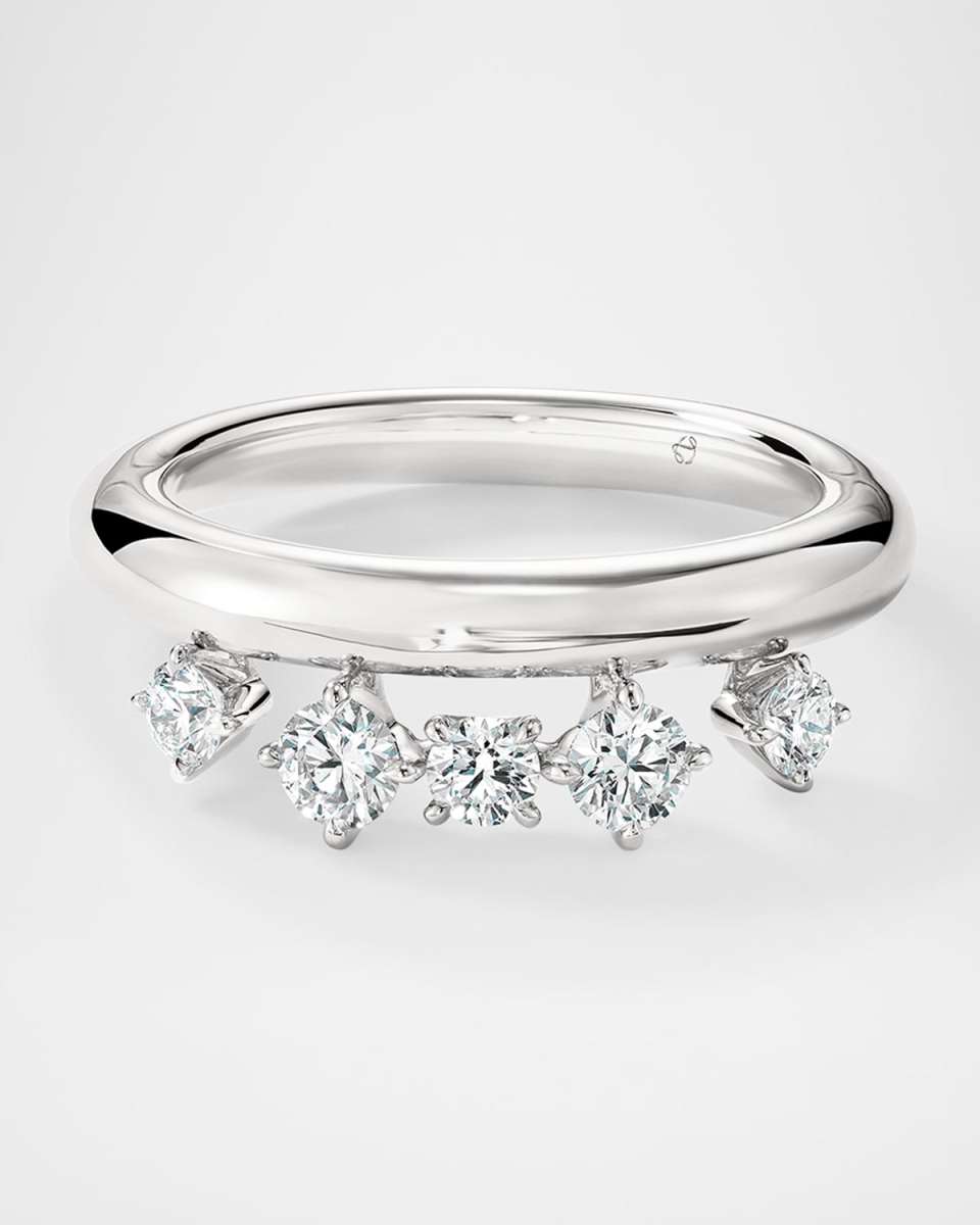 18K White Gold Barre Floating Diamond Ring