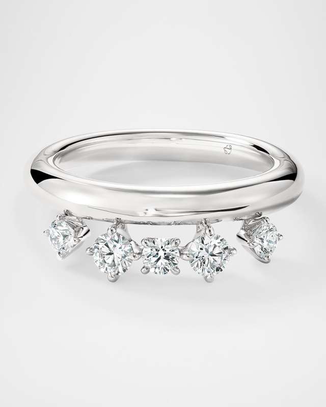 18K White Gold Barre Floating Diamond Ring