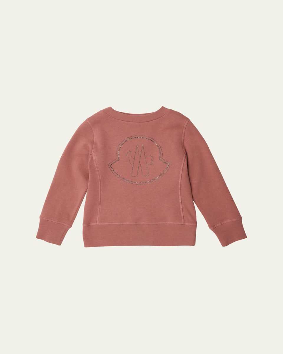 Girl's Embellished Bell-Logo Sweatshirt, Size 8-