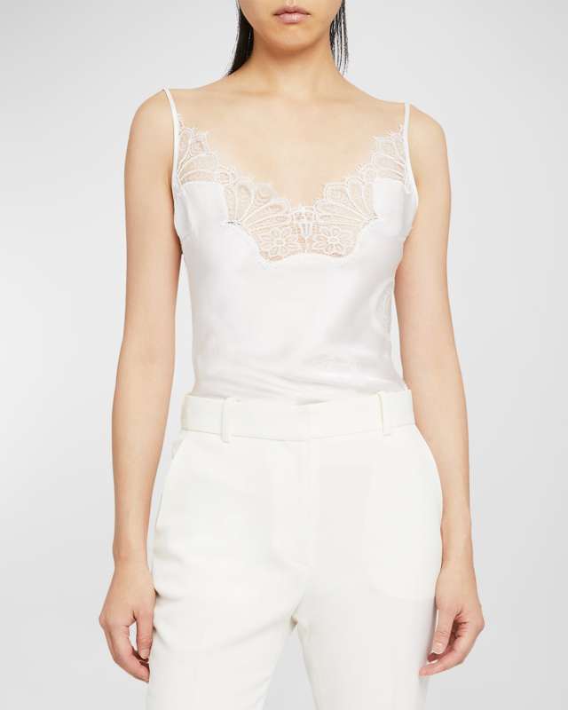 Cymatics Jacquard Lace Low-Back Cami Top