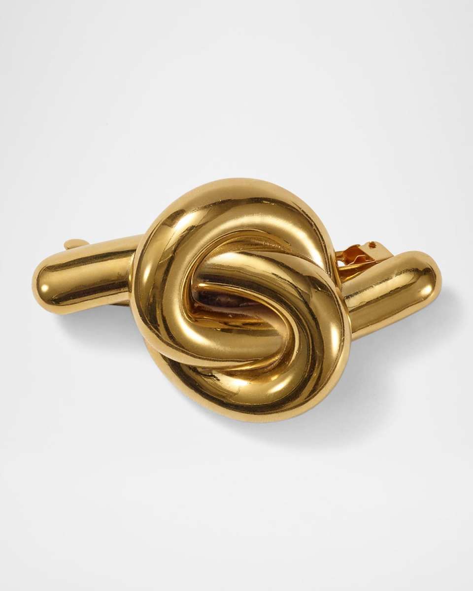 Glossy Knotted Brass Barrette