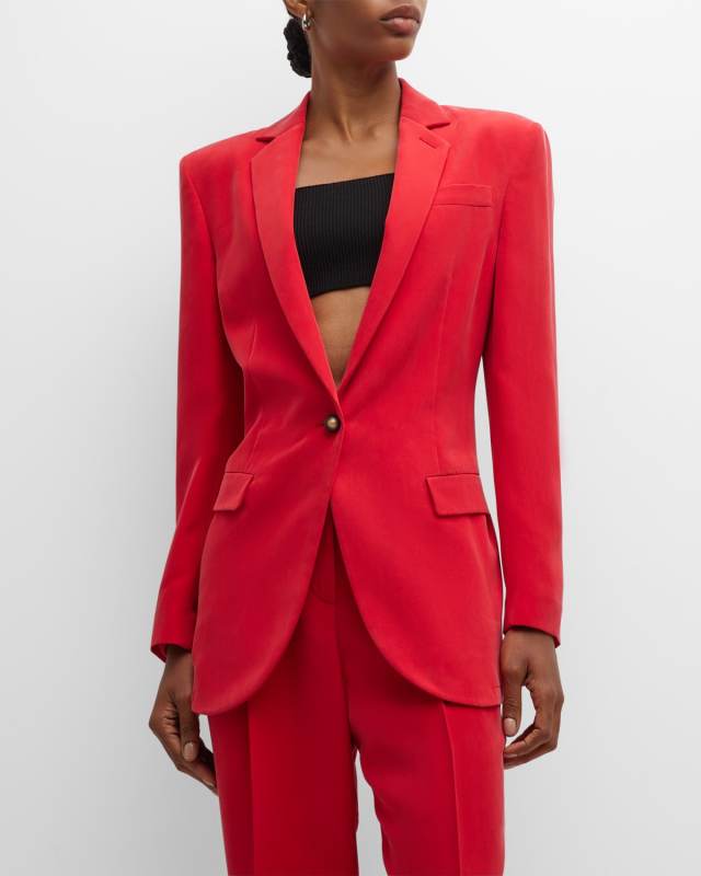 Washed Silk Blazer Jacket