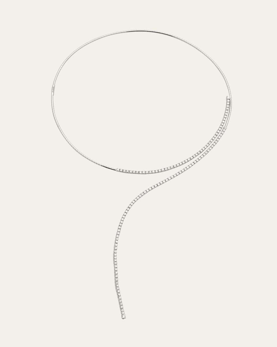 White Gold and Titanium Wrap Necklace with Diamonds