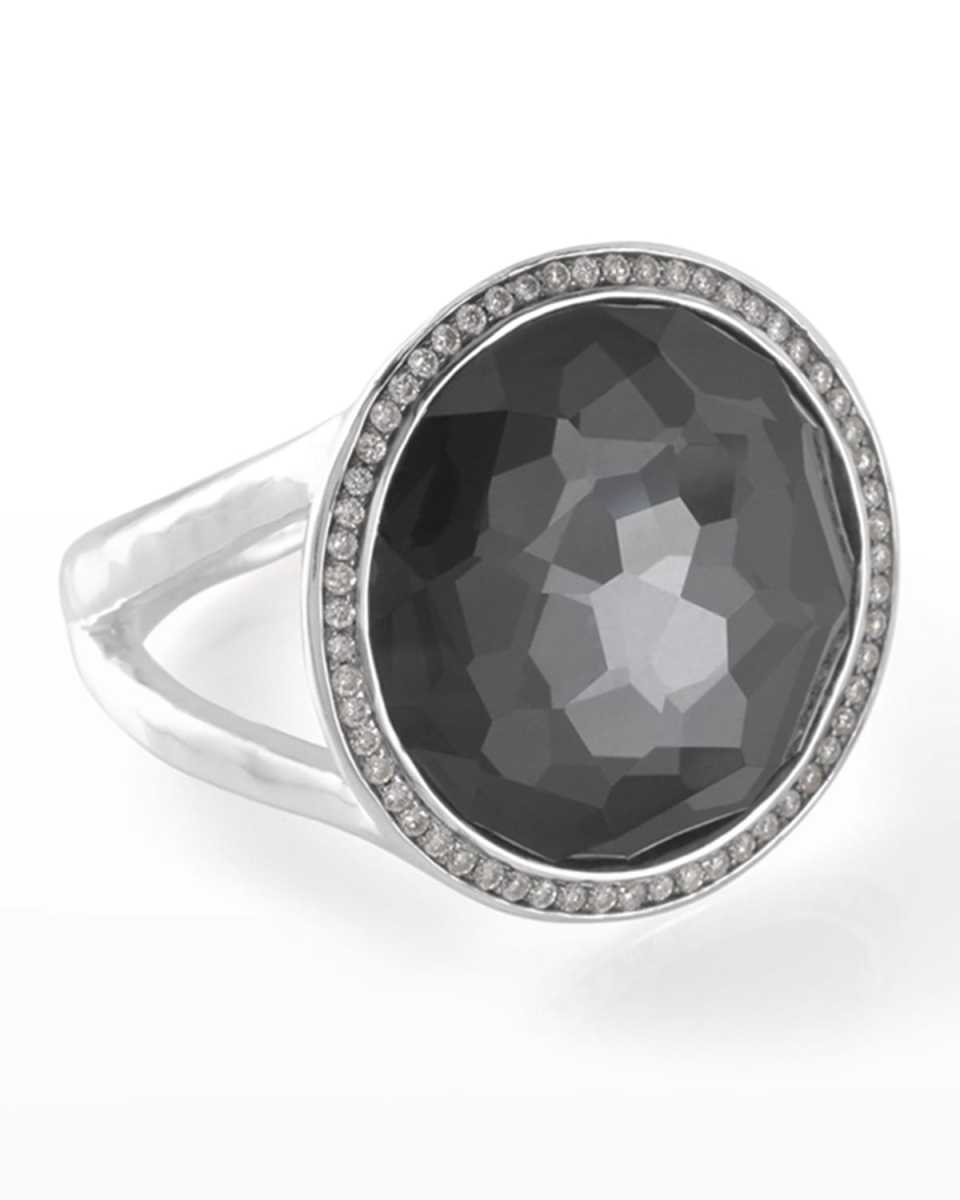 Medium Ring in Sterling Silver with Diamonds