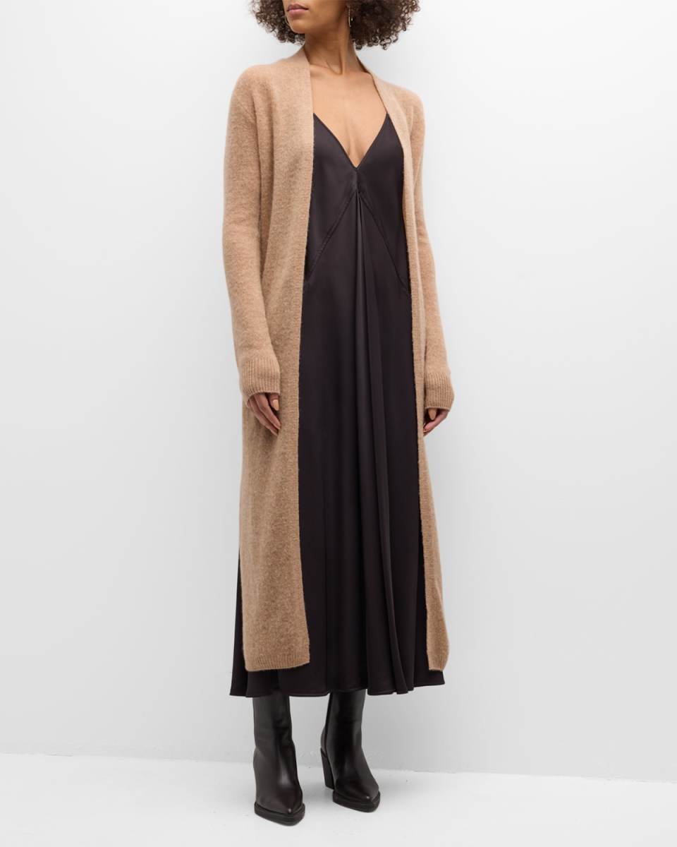 Cashmere Side-Slit Duster Cardigan