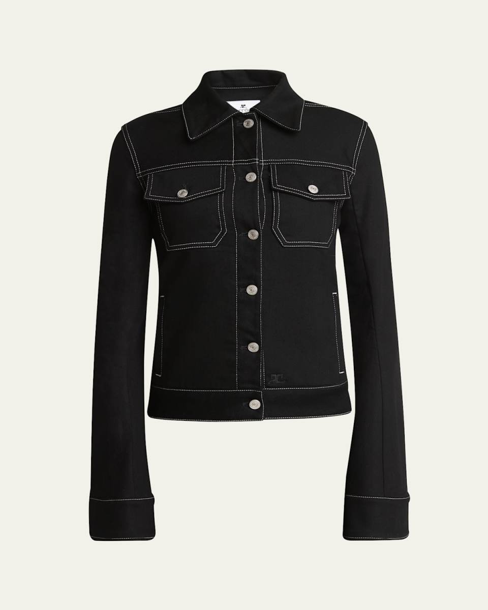 Wide-Sleeve Denim Trucker Jacket