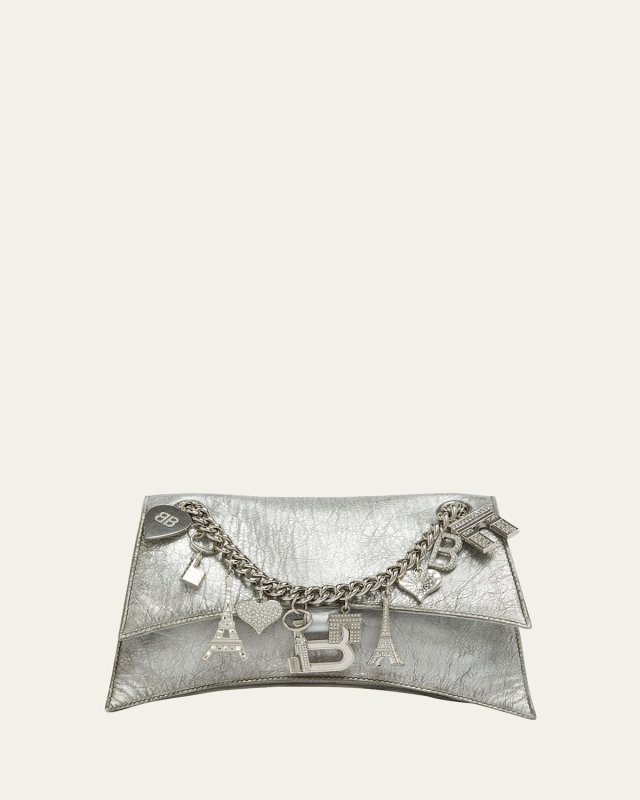 Crush Small Charms Metallic Leather Shoulder Bag