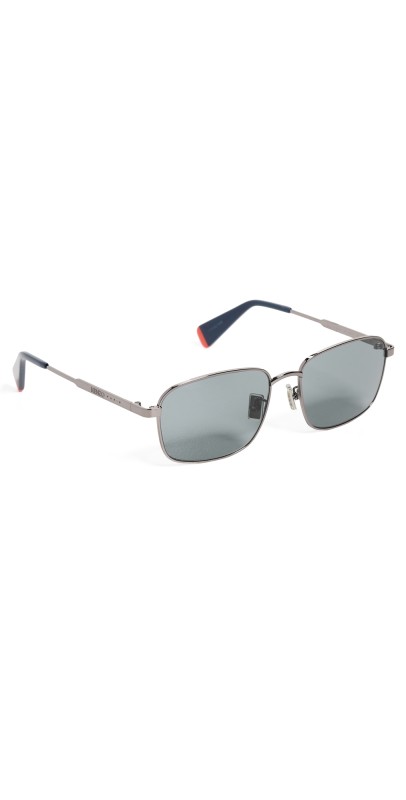 KENZO Narrow Metal Sunglasses Shiny Light Ruthenium/Smoke