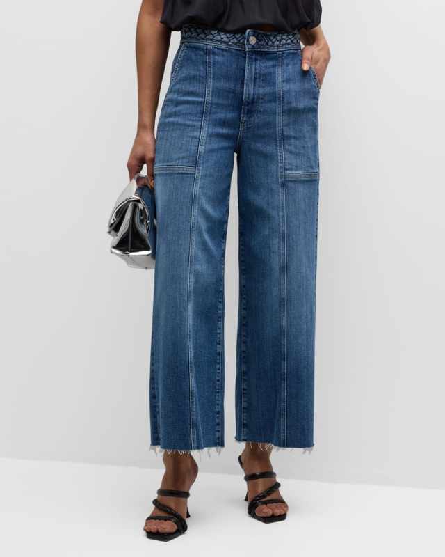 Braided Wide Crop Jeans