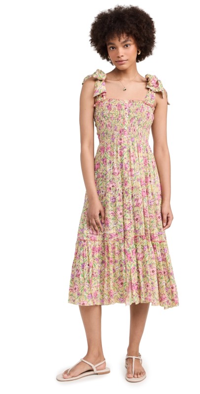 Poupette St Barth Long Dress Triny Green Petunia
