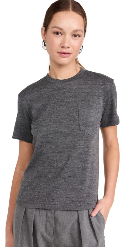 RECTO Recreation Wool Jersey T-shirt Melange Grey