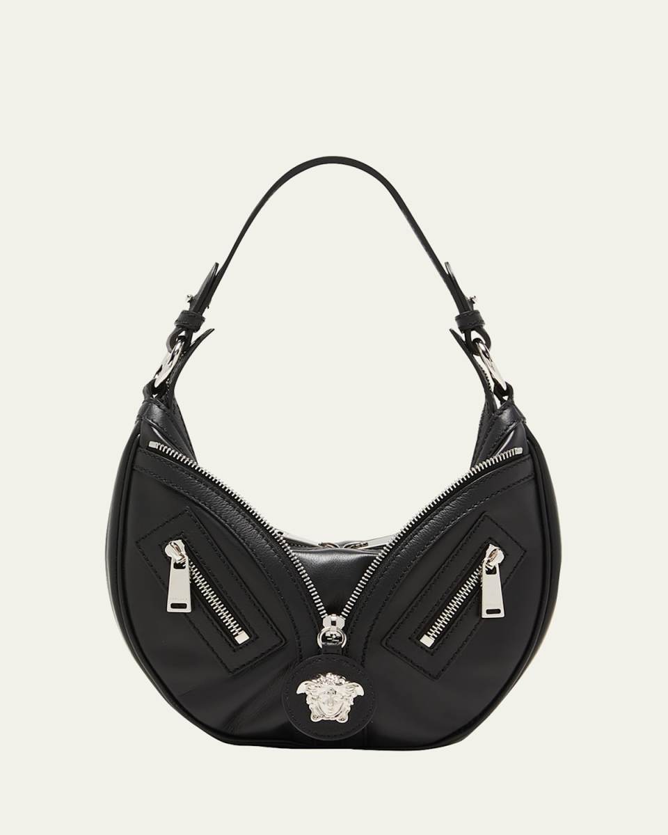 Medium Medusa Zip Leather Hobo Bag