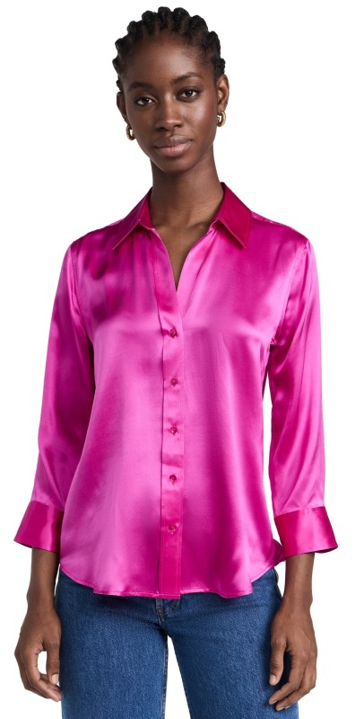 L'AGENCE Dani 3/4 Sleeve Blouse Star Ruby