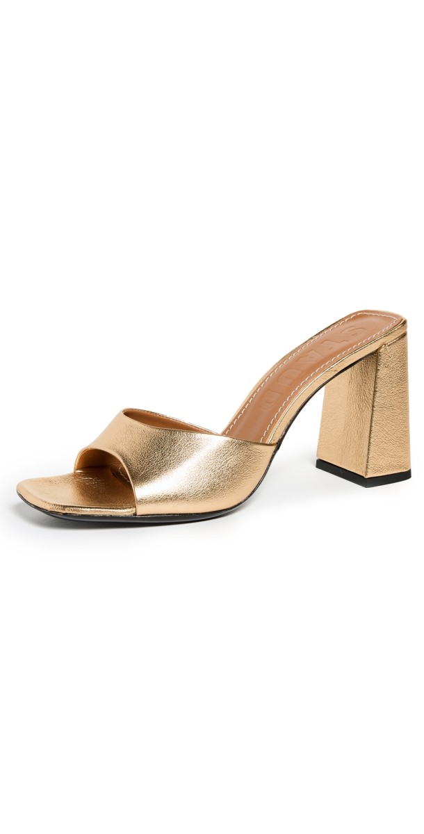 STAUD Sloane Heel Sandals Gold