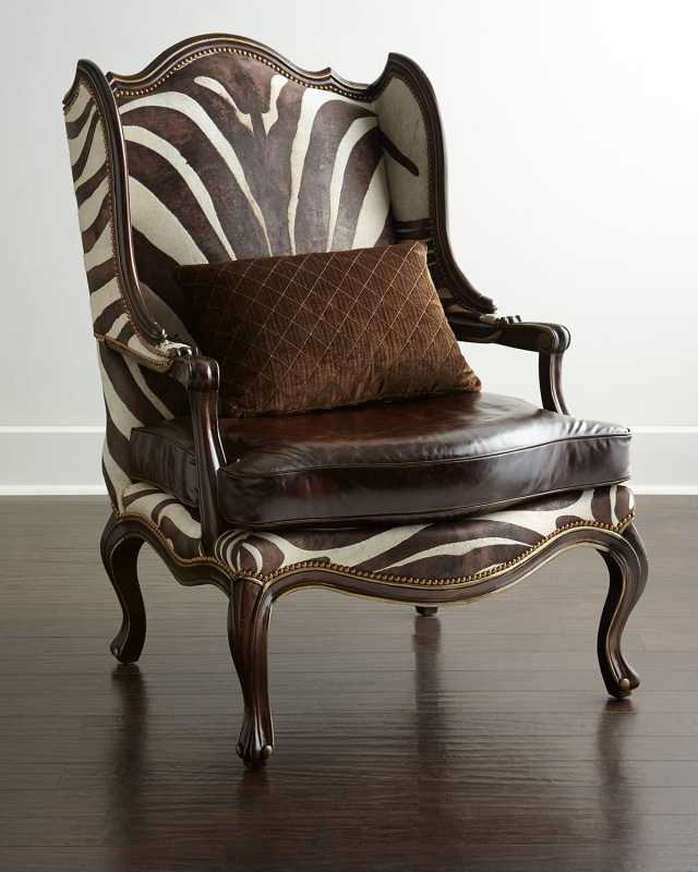 Zena Hair On Hide Wing Chair