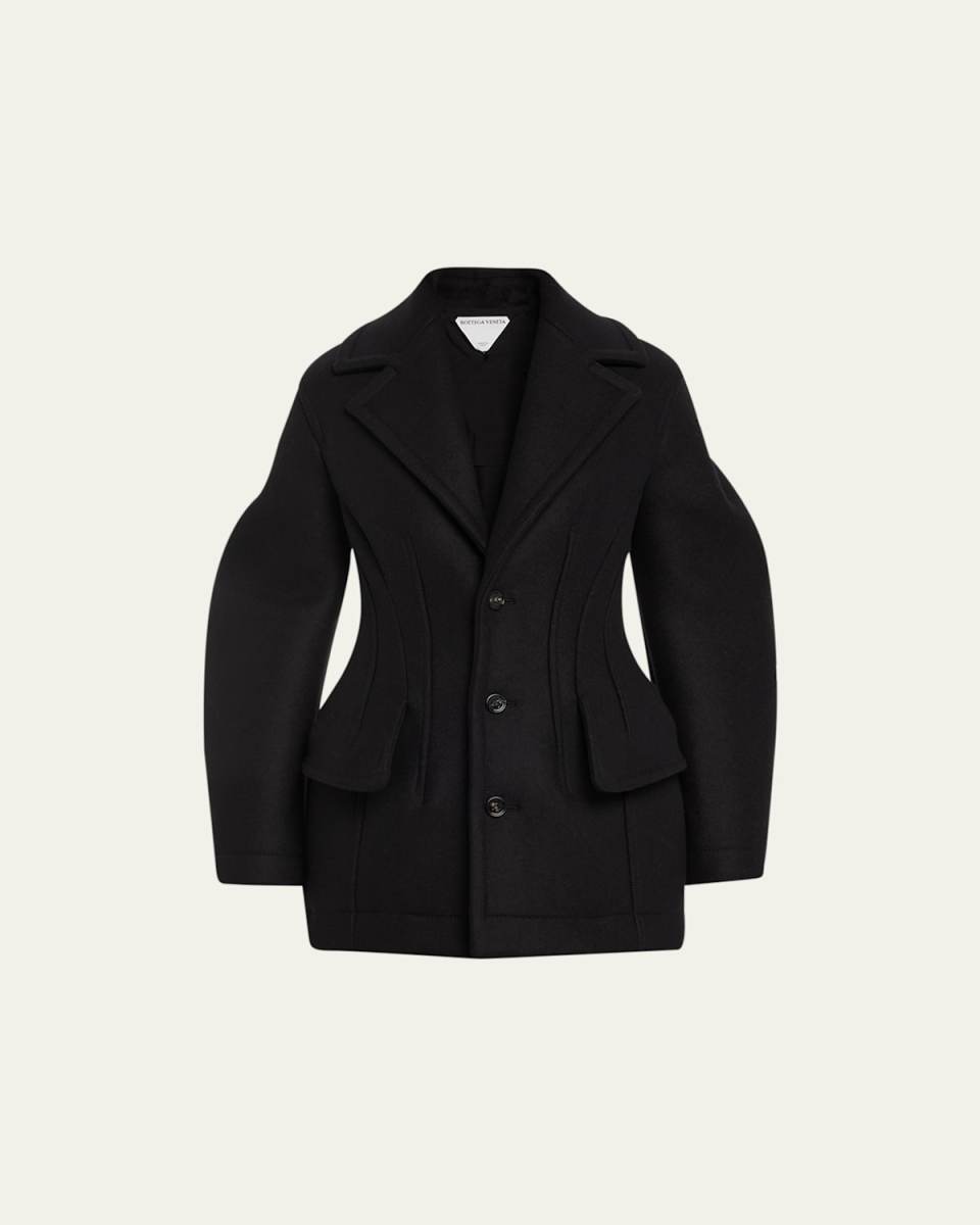 Circle-Cut Wool Blazer Jacket