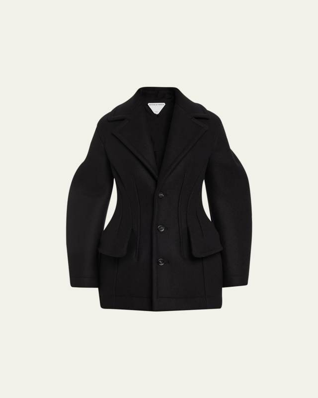 Circle-Cut Wool Blazer Jacket