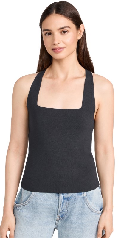 Vince Racerback Square Neck Tank Graphite