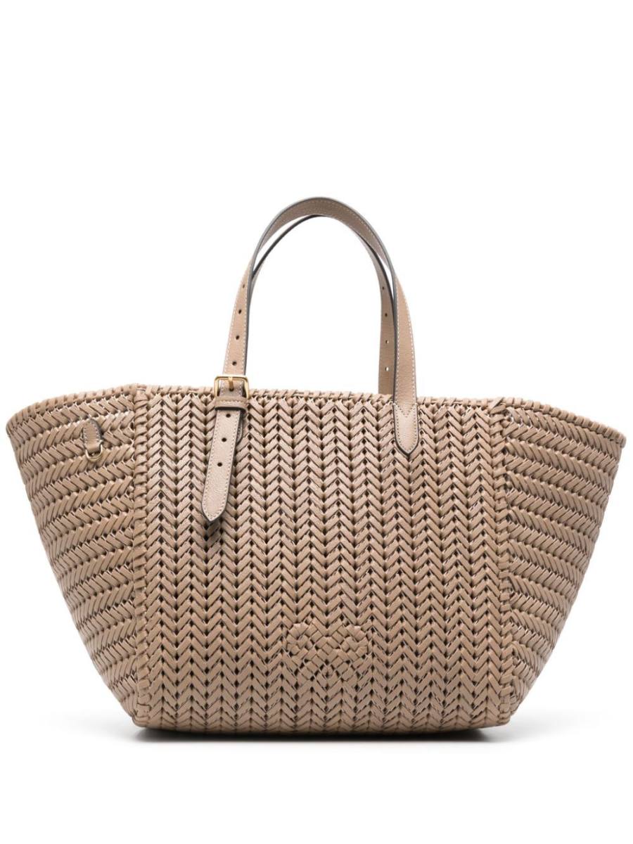 interwoven leather tote bag