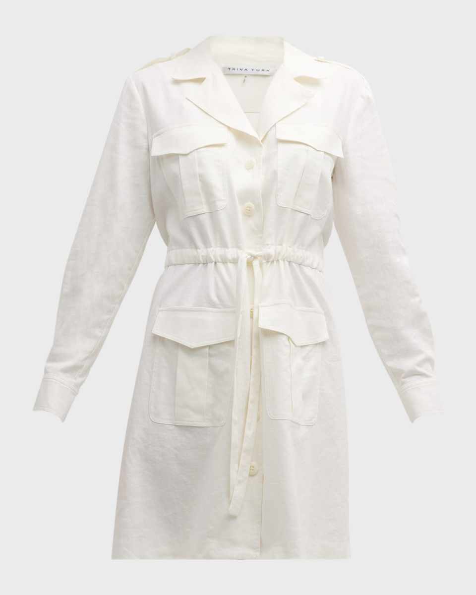 Tasha Patch Pocket Button-Front Mini Dress
