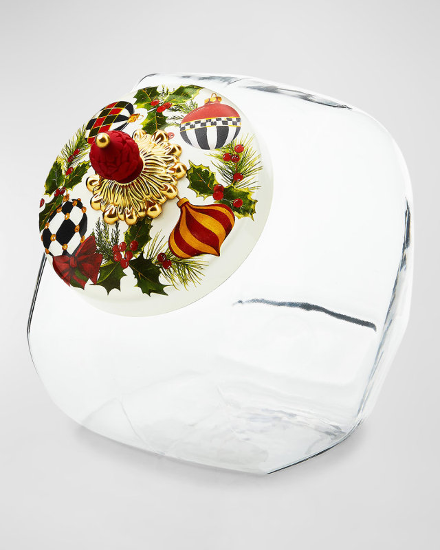 Cookie Jar with Deck the Halls Lid