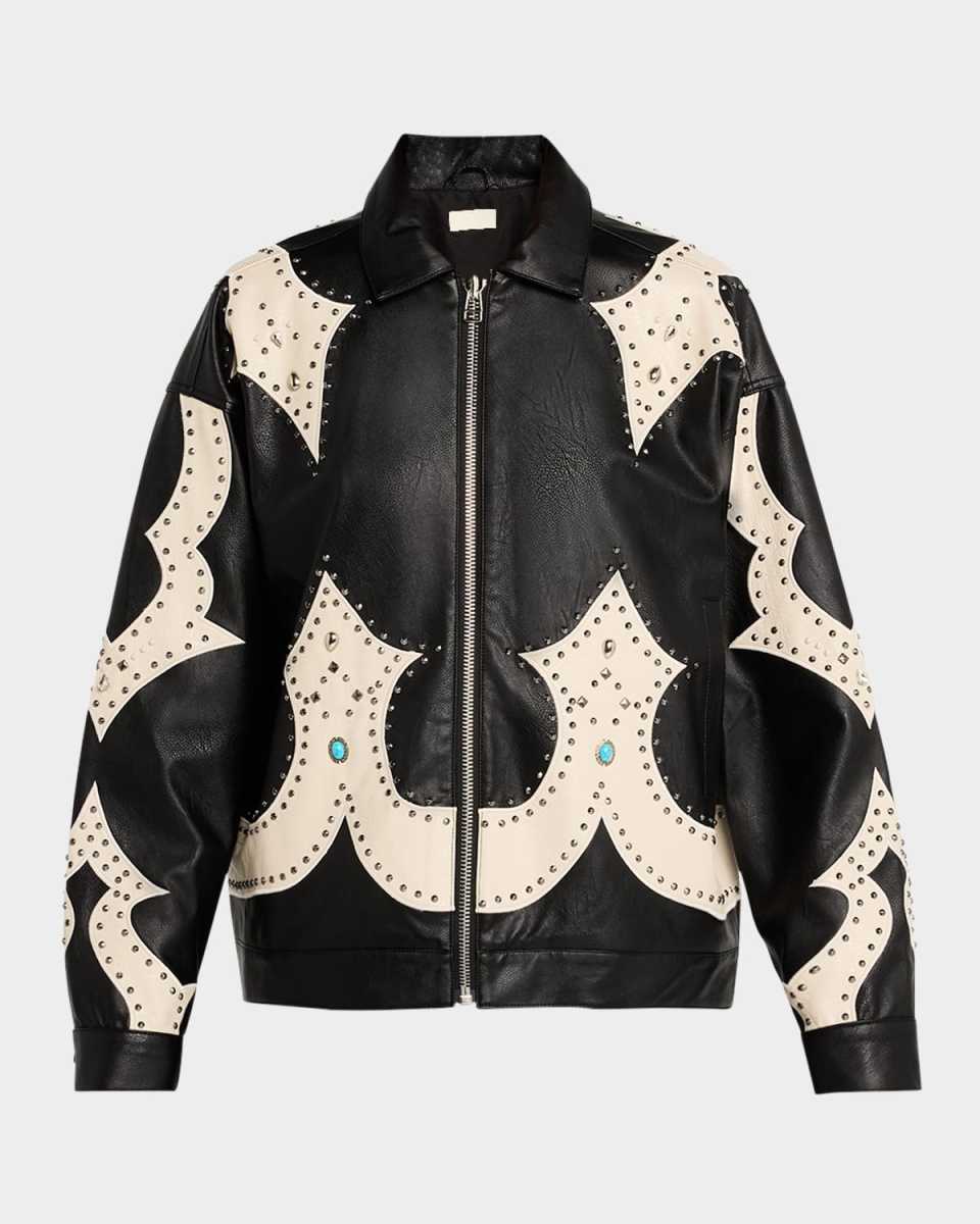 The Zip It Studded Faux-Leather Jacket