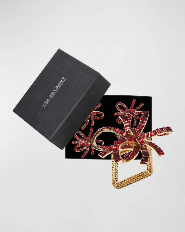 Jeweled Bow Napkin Rings, Set of 4