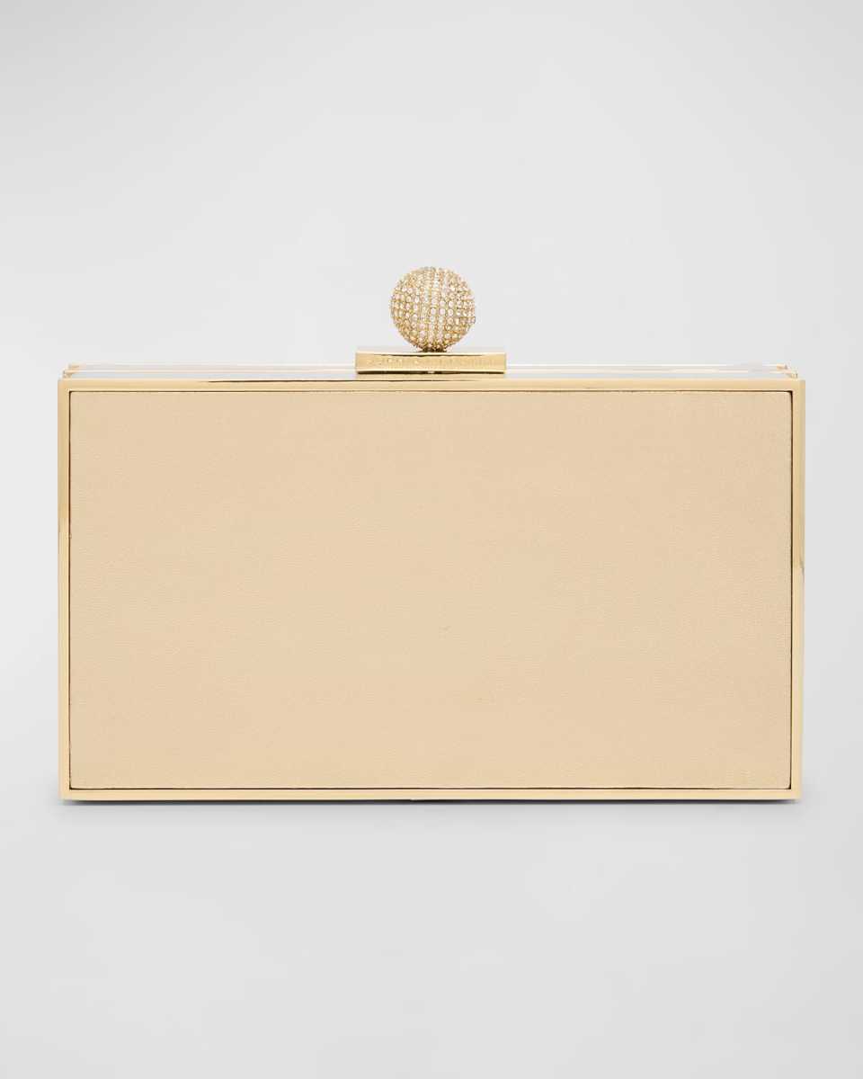 Clara Metallic Leather Box Clutch Bag