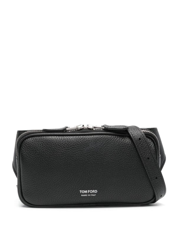 buckle-fastening leather belt bag
