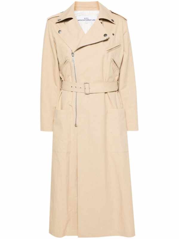 cotton-blend maxi trench coat