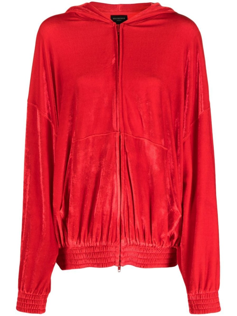 crystal-embellished velvet hoodie