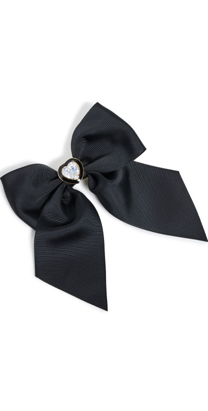Alison Lou Heart Cocktail Hair Bow Black