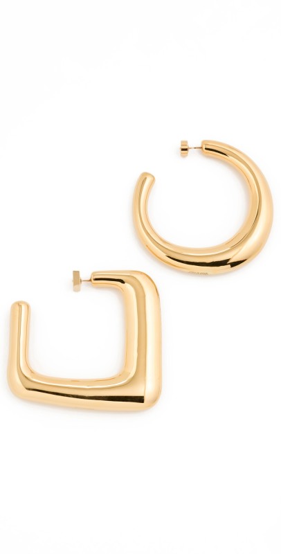 Jacquemus Les Grandes Creoles Ovalo Earrings Light Gold