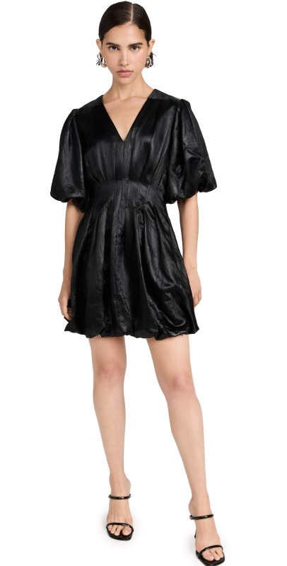 SIMKHAI Luisa Bubble Mini Dress Black