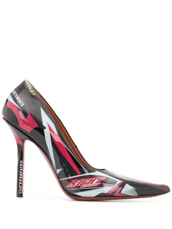 colour-block logo pointed pumps